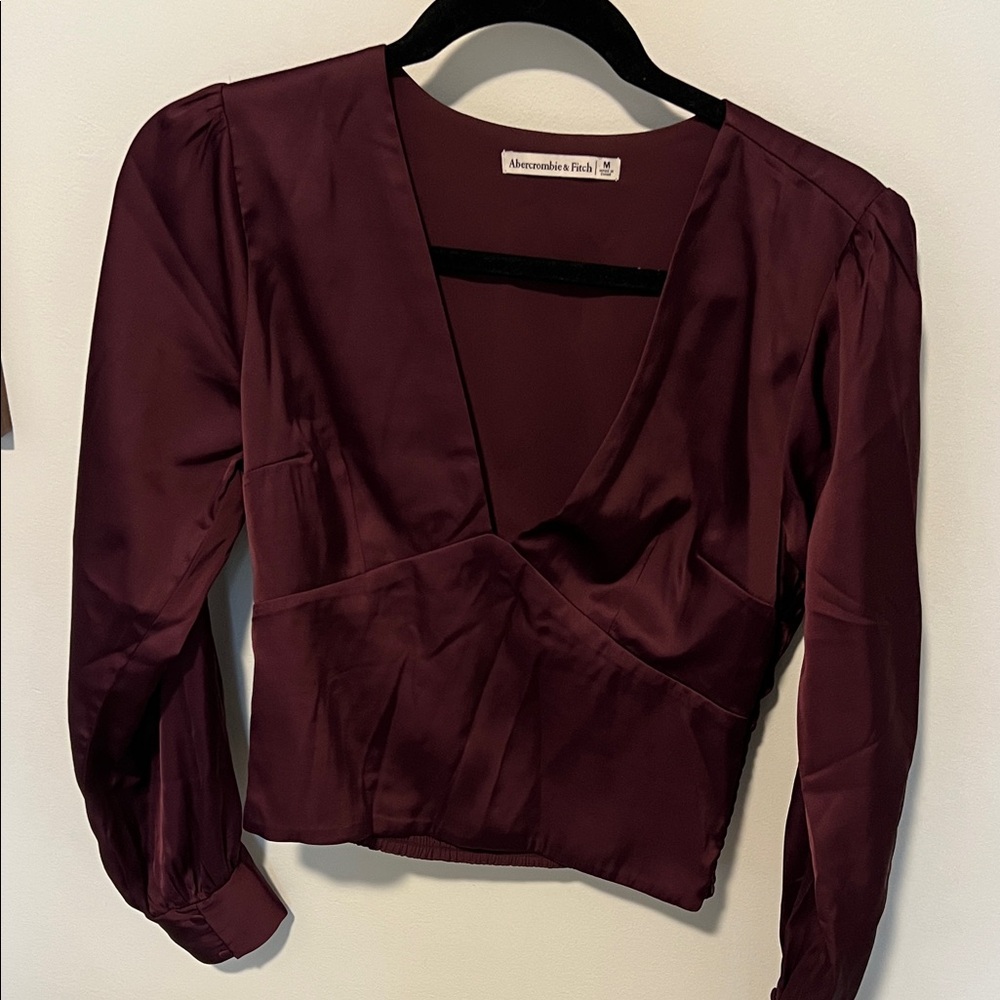 Abercrombie & Fitch Deep Red Wrap Blouse